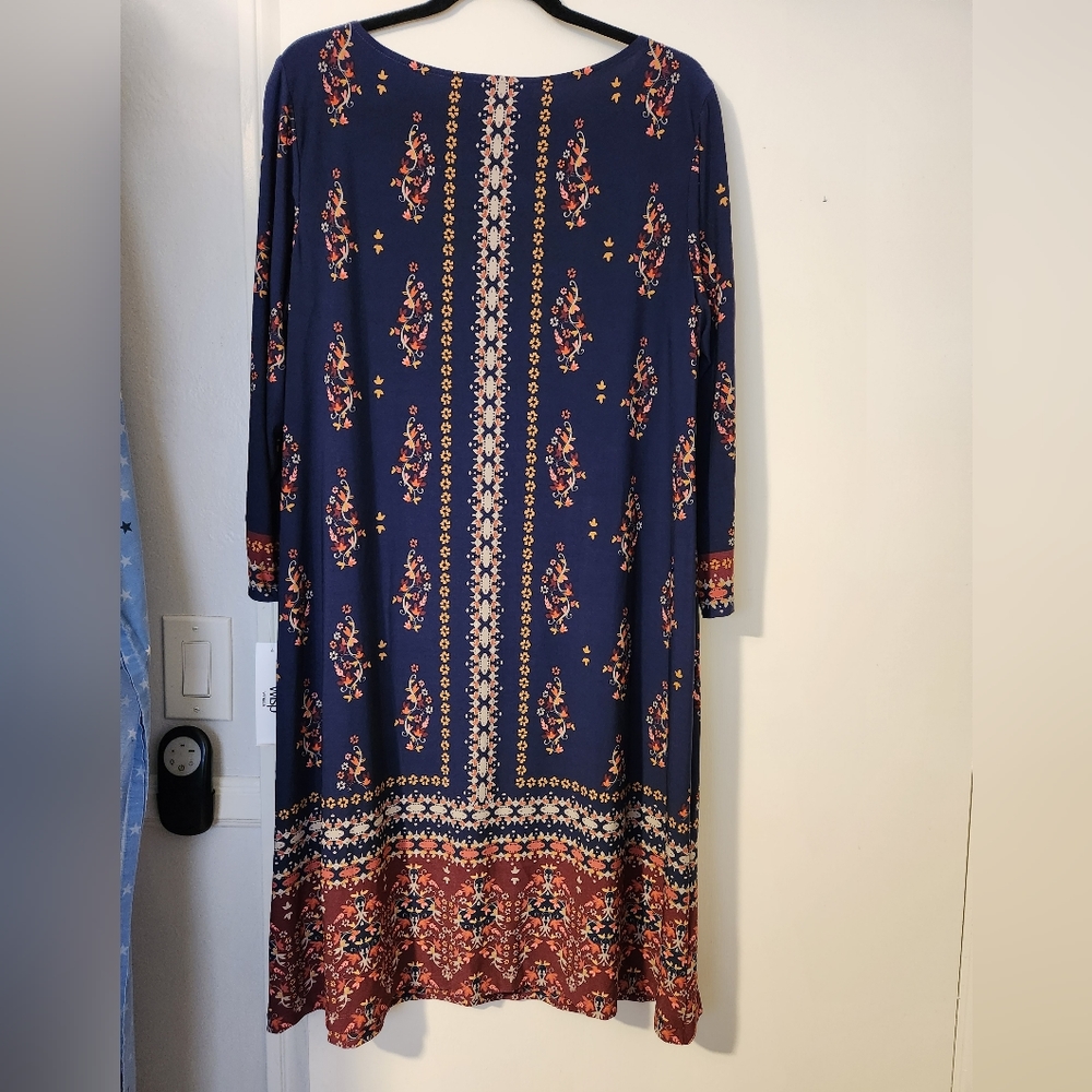 Wisp Woman blue floral midi dress 16W